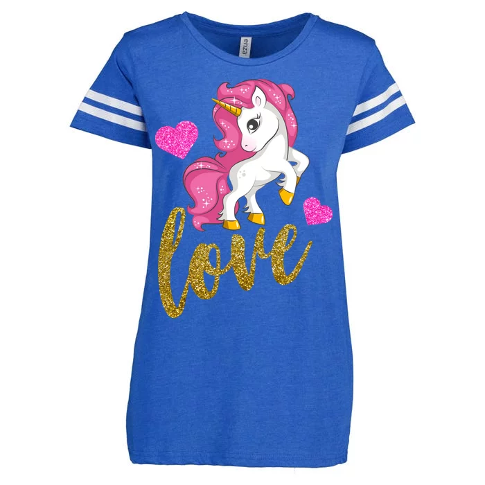 Valentines Day Cute Unicorn Love Enza Ladies Jersey Football T-Shirt