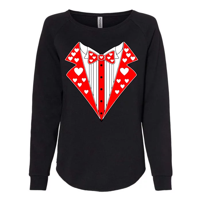 Valentine's Day Heart Tuxedo Womens California Wash Sweatshirt