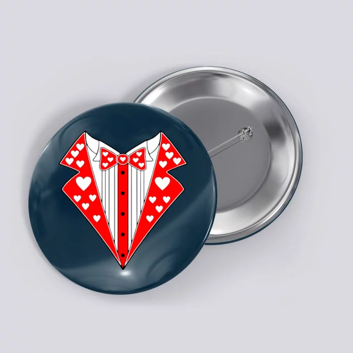 Valentine's Day Heart Tuxedo Button