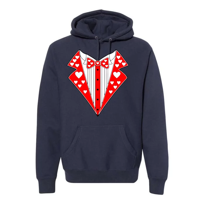 Valentine's Day Heart Tuxedo Premium Hoodie