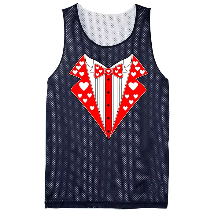 Valentine's Day Heart Tuxedo Mesh Reversible Basketball Jersey Tank