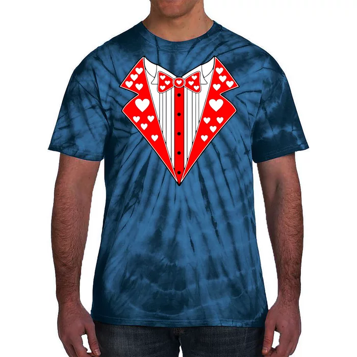 Valentine's Day Heart Tuxedo Tie-Dye T-Shirt