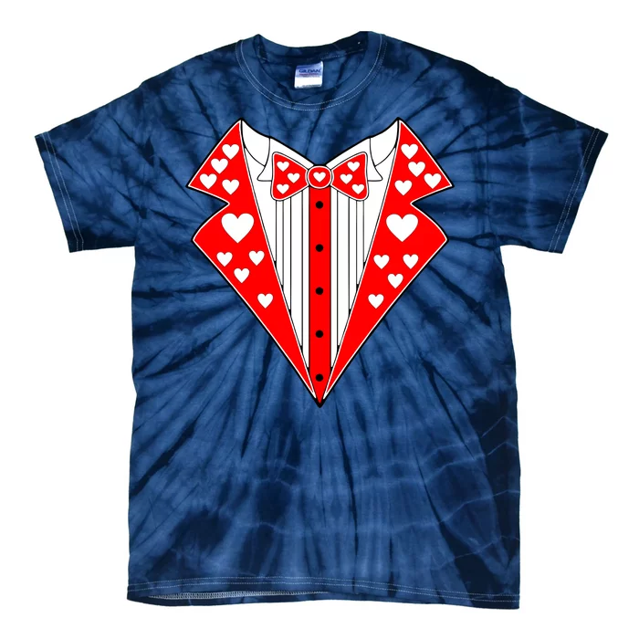 Valentine's Day Heart Tuxedo Tie-Dye T-Shirt