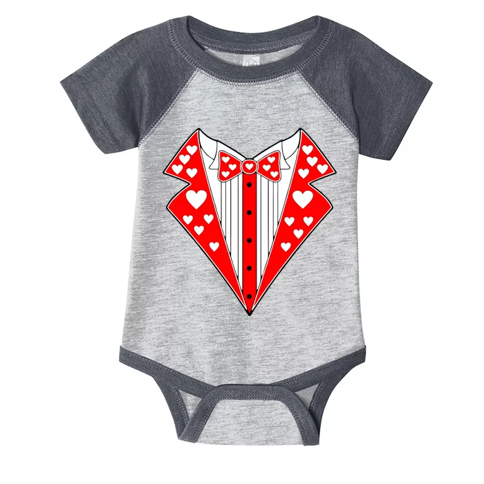 Valentine's Day Heart Tuxedo Infant Baby Jersey Bodysuit