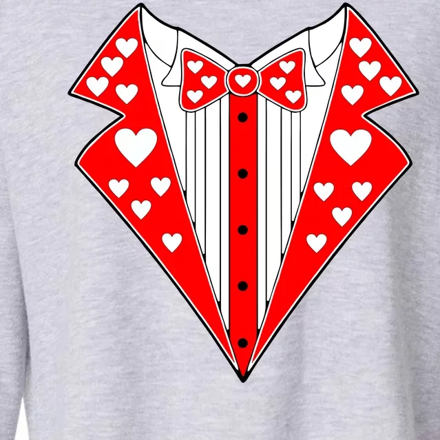 Valentine's Day Heart Tuxedo Cropped Pullover Crew