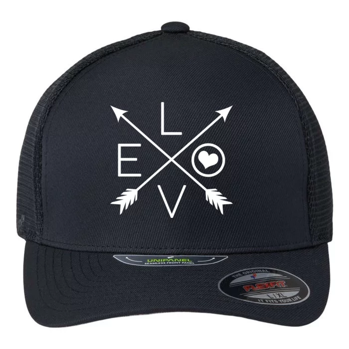 Valentines Day Love Arrows Flexfit Unipanel Trucker Cap