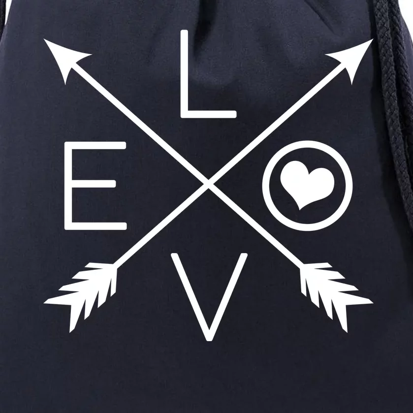 Valentines Day Love Arrows Drawstring Bag