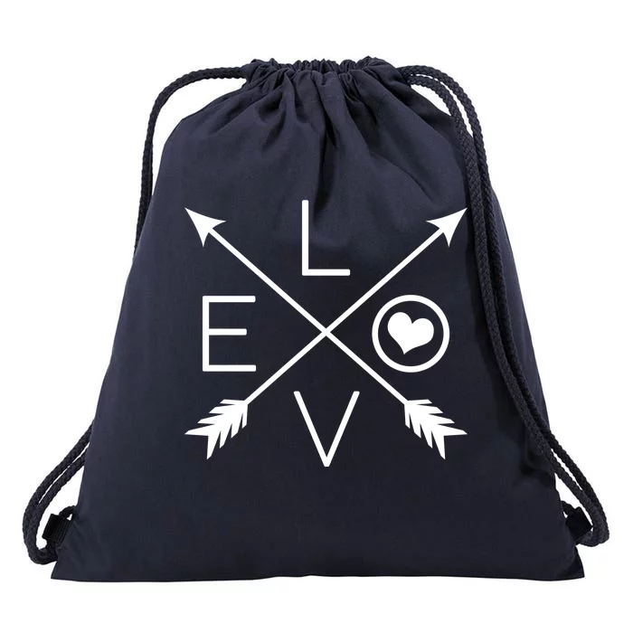 Valentines Day Love Arrows Drawstring Bag