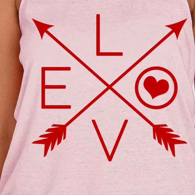 Valentines Day Love Arrows Women's Knotted Racerback Tank