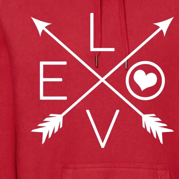 Valentines Day Love Arrows Premium Hoodie