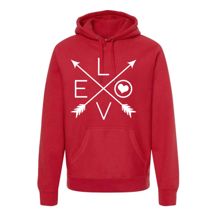 Valentines Day Love Arrows Premium Hoodie