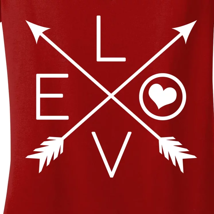 Valentines Day Love Arrows Women's V-Neck T-Shirt