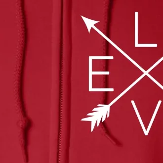 Valentines Day Love Arrows Full Zip Hoodie