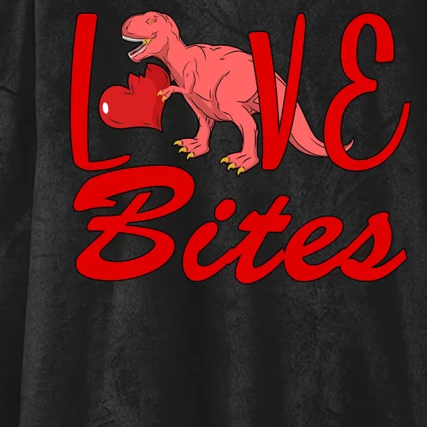 Valentines Day Love Bites Dinosaur Hooded Wearable Blanket