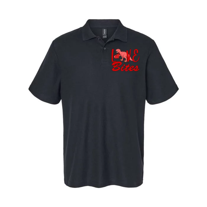 Valentines Day Love Bites Dinosaur Softstyle Adult Sport Polo