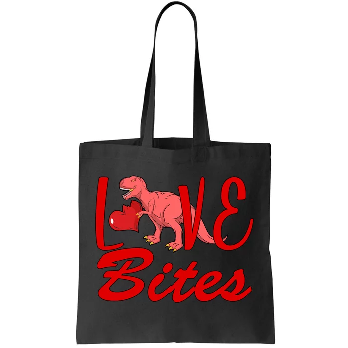 Valentines Day Love Bites Dinosaur Tote Bag