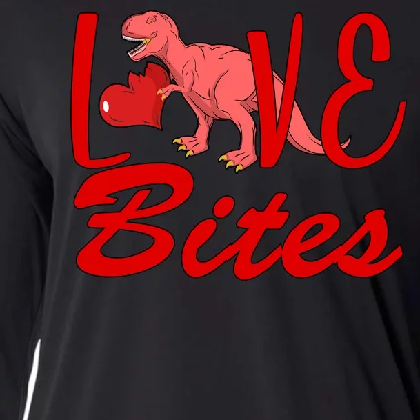 Valentines Day Love Bites Dinosaur Cooling Performance Long Sleeve Crew