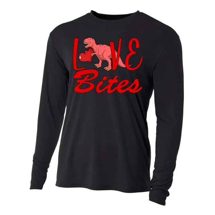 Valentines Day Love Bites Dinosaur Cooling Performance Long Sleeve Crew