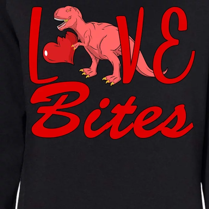 Valentines Day Love Bites Dinosaur Womens California Wash Sweatshirt