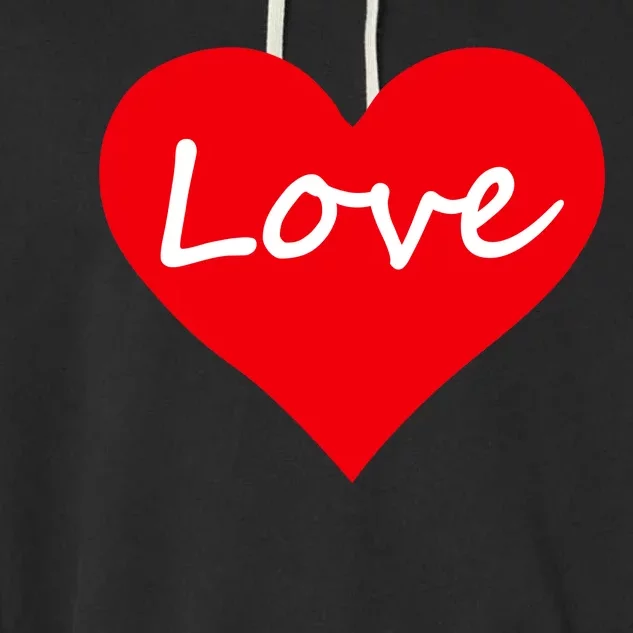 Valentine's Day Love Heart Garment-Dyed Fleece Hoodie