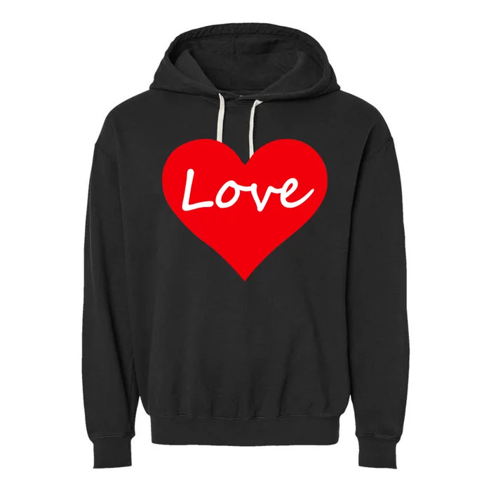 Valentine's Day Love Heart Garment-Dyed Fleece Hoodie