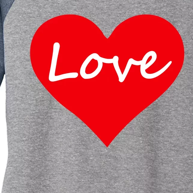 Valentine's Day Love Heart Women's Tri-Blend 3/4-Sleeve Raglan Shirt