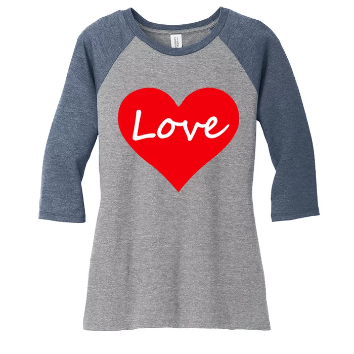 Valentine's Day Love Heart Women's Tri-Blend 3/4-Sleeve Raglan Shirt