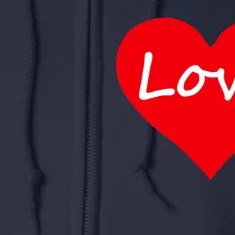 Valentine's Day Love Heart Full Zip Hoodie