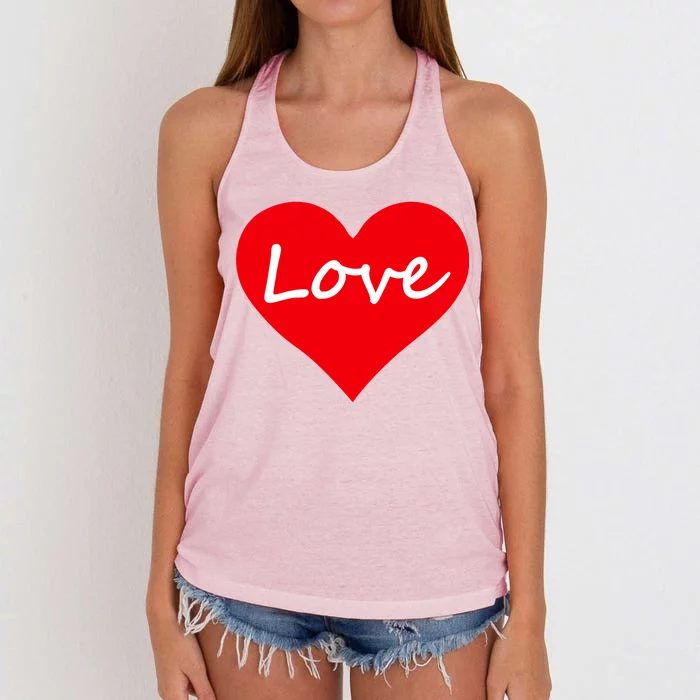 Valentine's Day Love Heart Women's Knotted Racerback Tank