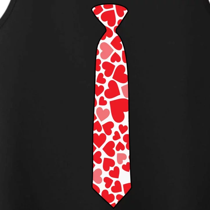 Valentine's Day Love Hearts Tie Performance Tank