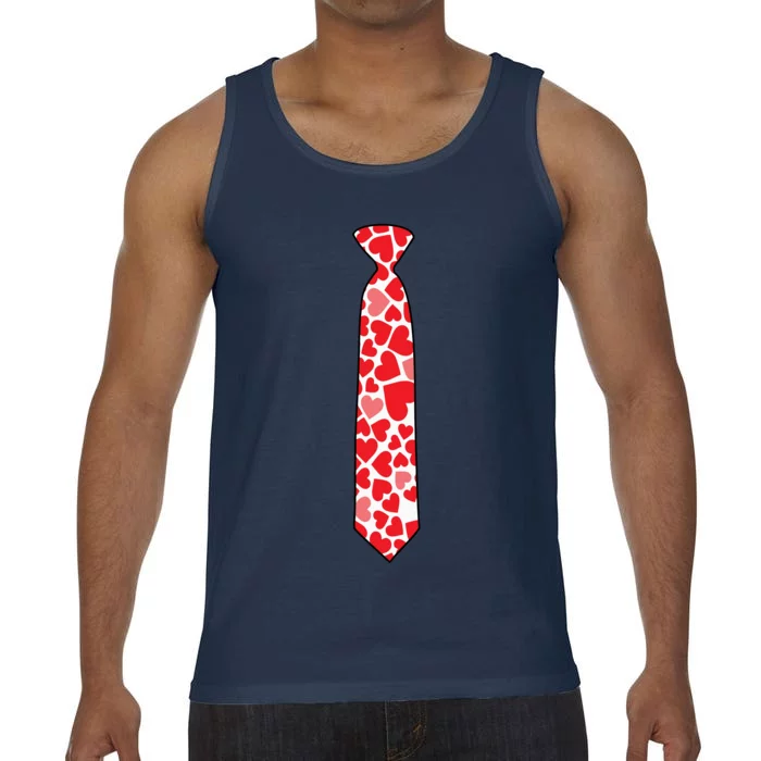 Valentine's Day Love Hearts Tie Comfort Colors® Tank Top