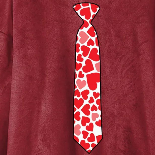 Valentine's Day Love Hearts Tie Hooded Wearable Blanket