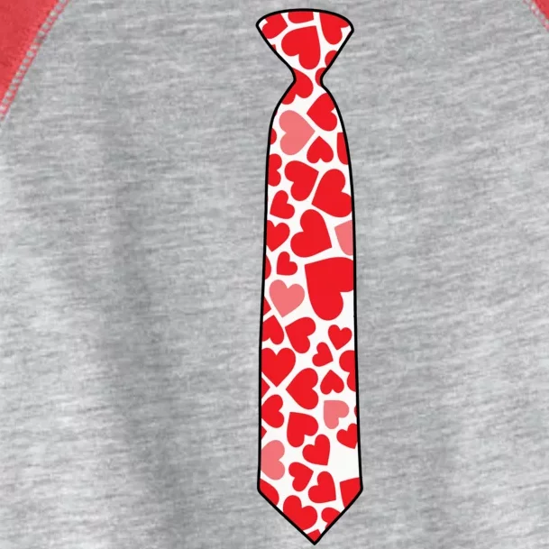 Valentine's Day Love Hearts Tie Toddler Fine Jersey T-Shirt