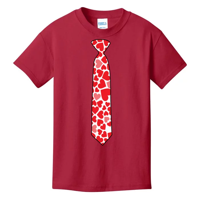 Valentine's Day Love Hearts Tie Kids T-Shirt