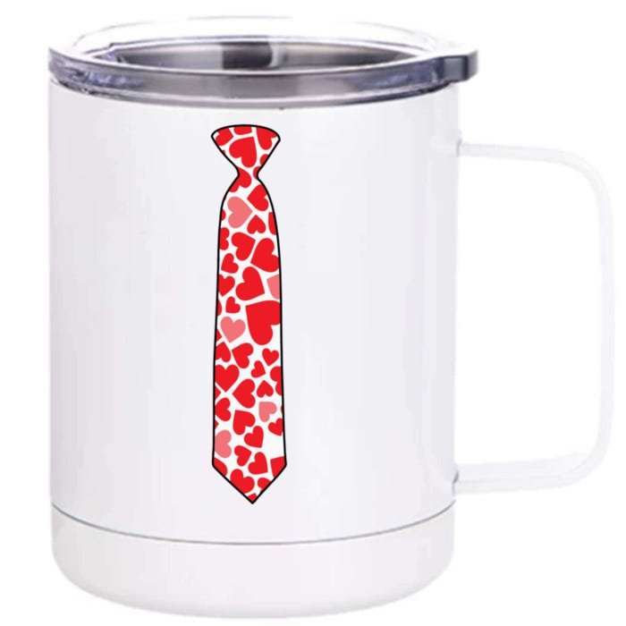 Valentine's Day Love Hearts Tie Front & Back 12oz Stainless Steel Tumbler Cup