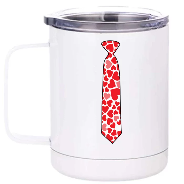 Valentine's Day Love Hearts Tie Front & Back 12oz Stainless Steel Tumbler Cup