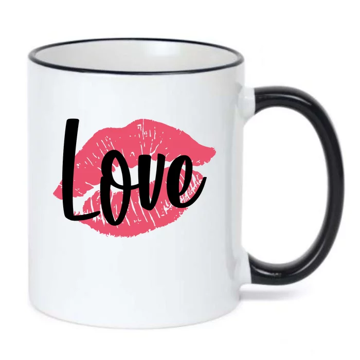 Valentines Day Love Lips Black Color Changing Mug