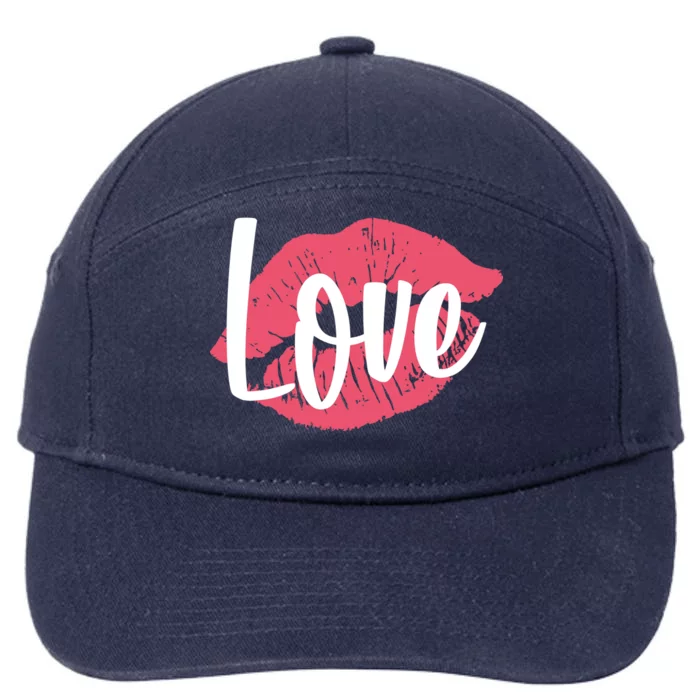 Valentines Day Love Lips 7-Panel Snapback Hat