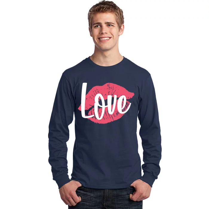 Valentines Day Love Lips Tall Long Sleeve T-Shirt