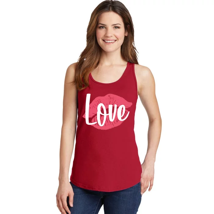 Valentines Day Love Lips Ladies Essential Tank