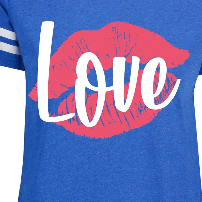 Valentines Day Love Lips Enza Ladies Jersey Football T-Shirt