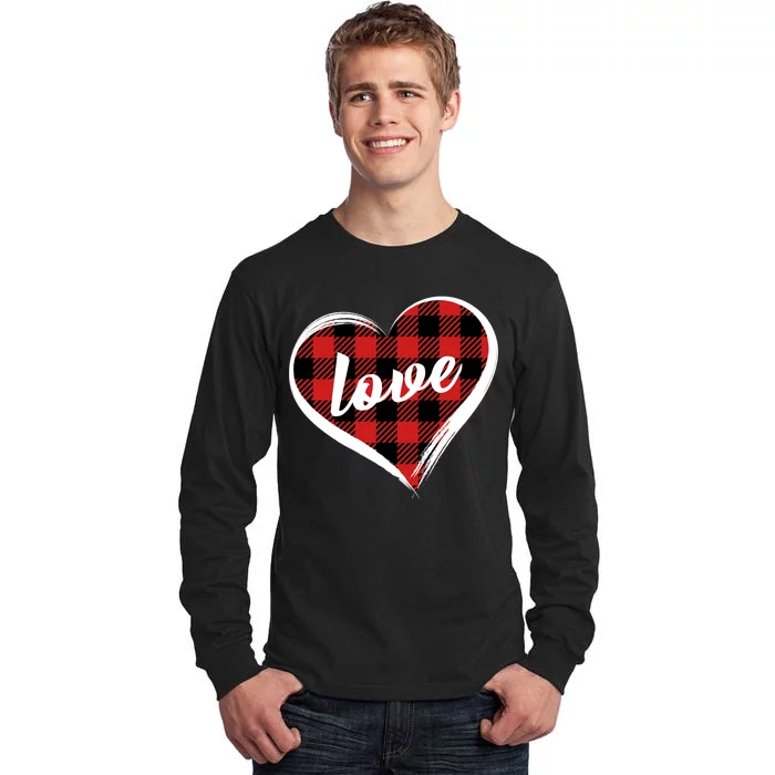 Valentines Day Love Plaid Heart Tall Long Sleeve T-Shirt