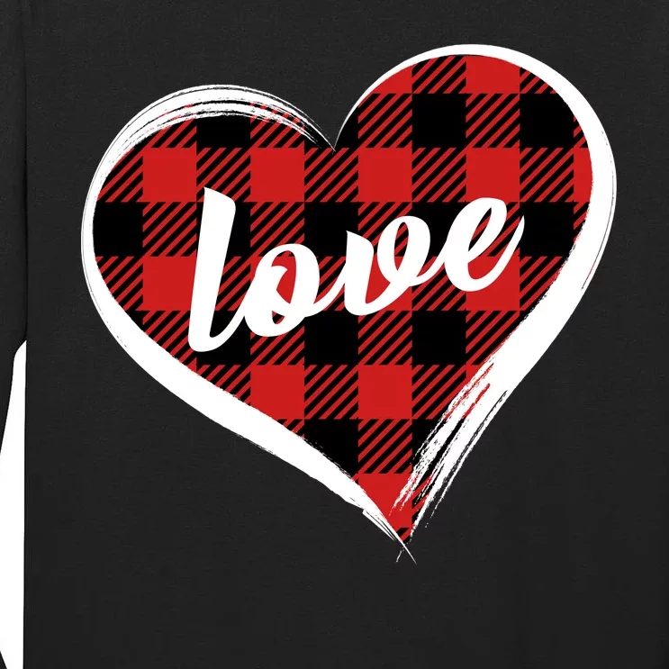 Valentines Day Love Plaid Heart Tall Long Sleeve T-Shirt