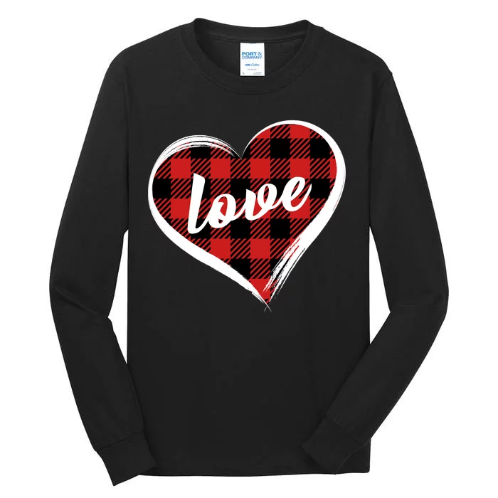 Valentines Day Love Plaid Heart Tall Long Sleeve T-Shirt