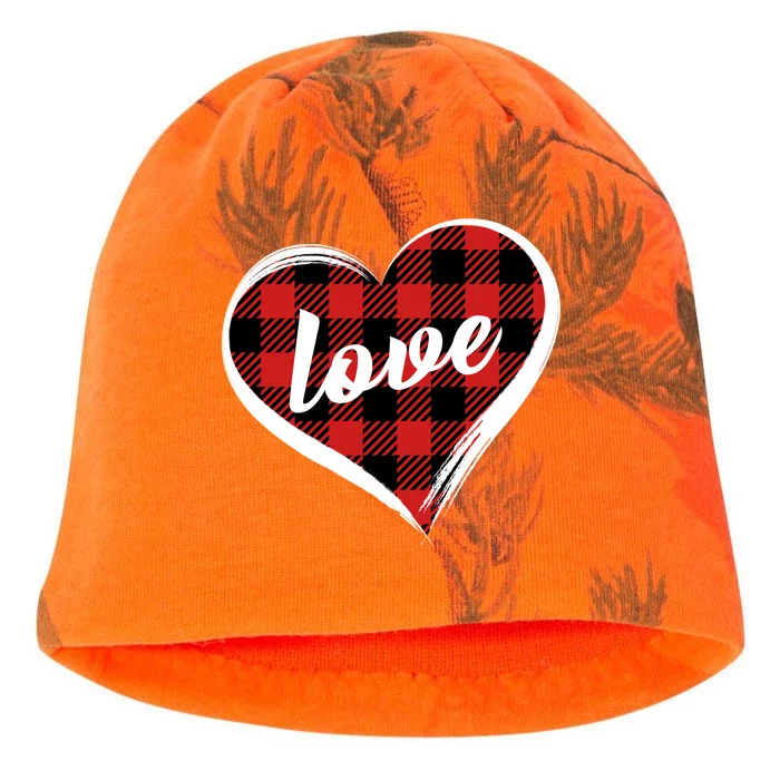 Valentines Day Love Plaid Heart Kati - Camo Knit Beanie