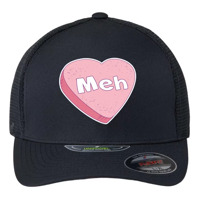 Valentine's Day Meh Conversation Heart Candy Flexfit Unipanel Trucker Cap