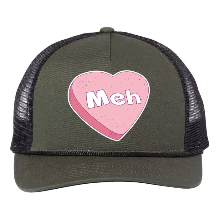 Valentine's Day Meh Conversation Heart Candy Retro Rope Trucker Hat Cap