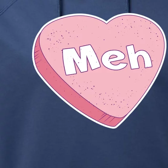 Valentine's Day Meh Conversation Heart Candy Performance Fleece Hoodie