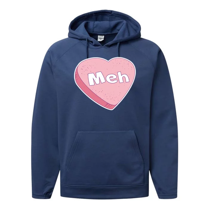 Valentine's Day Meh Conversation Heart Candy Performance Fleece Hoodie