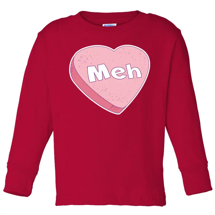 Valentine's Day Meh Conversation Heart Candy Toddler Long Sleeve Shirt